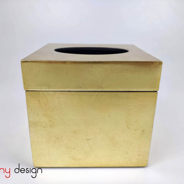 Square gold tissue box